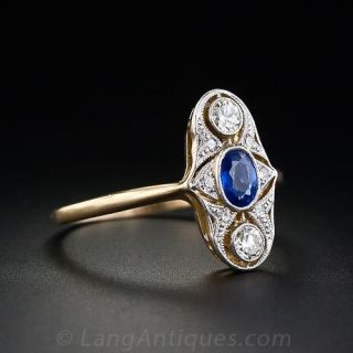 Petite Edwardian Sapphire and Diamond Ring