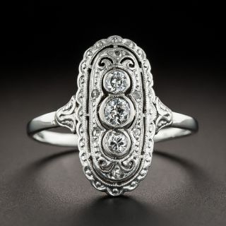 Petite Edwardian Three-Stone Diamond Dinner Ring - 2