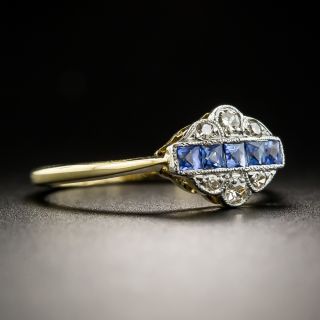 Petite English Edwardian/Art Deco Sapphire Diamond Ring