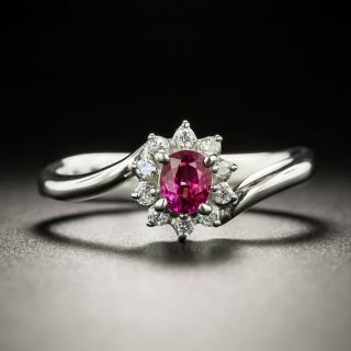 Petite Estate .35 Carat Ruby and Diamond Ring - 3