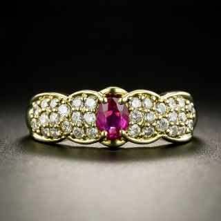Petite Estate Ruby and Diamond Ring - 2