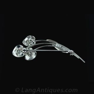 Petite Floral Motif Diamond Pin
