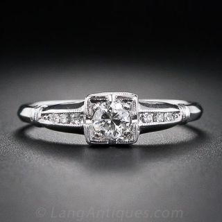 Petite Illusion Diamond Engagement Ring