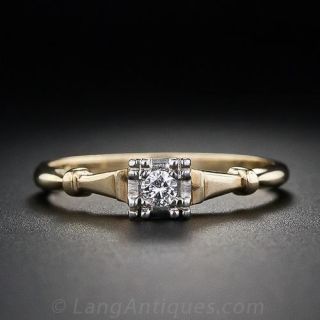 Petite Illusion Solitare Diamond Ring