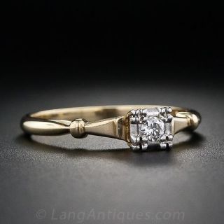 Petite Illusion Solitare Diamond Ring