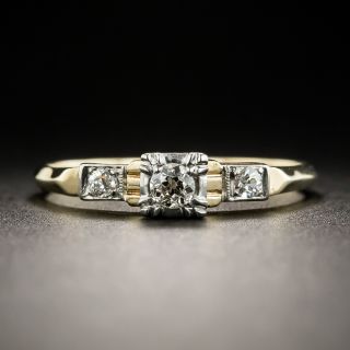 Petite Mid-Century .10 Carat Diamond Engagement Ring - 2