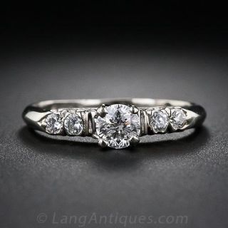 Petite Mid-Century Diamond Engagement Ring