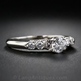 Petite Mid-Century Diamond Engagement Ring