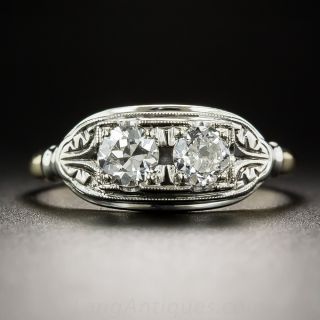 Petite 'Moi & Toi ' Art Deco Ring by E. W. Reynolds