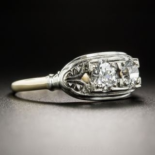 Petite 'Moi & Toi ' Art Deco Ring by E. W. Reynolds