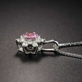 Petite Pink Sapphire Platinum Diamond Drop