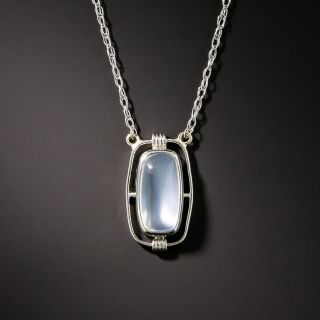 Petite Platinum Moonstone Pendant
