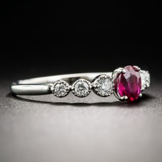 Petite Platinum Ruby and Diamond Ring