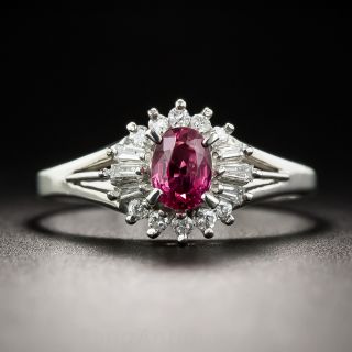 Petite Ruby & Diamond Platinum Ring