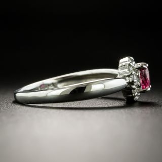 Petite Ruby and Diamond Halo Ring