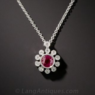 Petite Ruby and Diamond Pendant