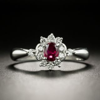 Petite Ruby and Diamond Ring - 1