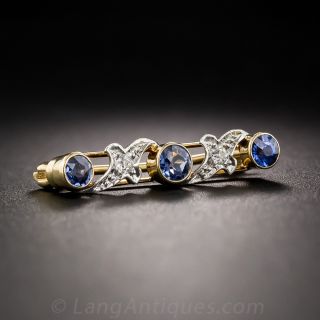 Petite Sapphire and Diamond Brooch
