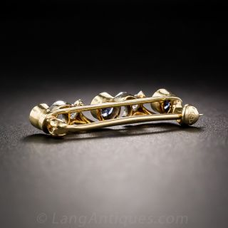 Petite Sapphire and Diamond Brooch