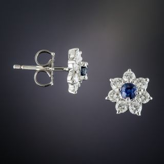 Petite Sapphire and Diamond Ear Studs