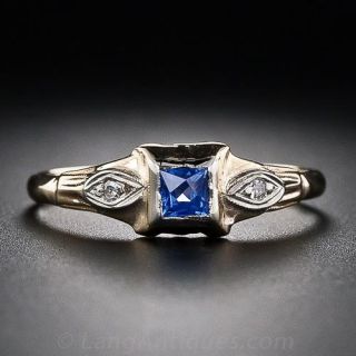 Petite Sapphire and Diamond Ring