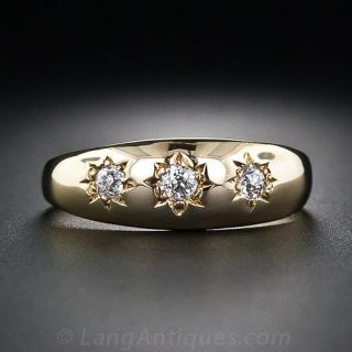 Petite Three-Stone Diamond Band Ring