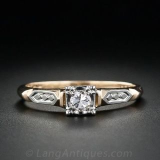 Petite Two Tone Diamond Ring