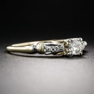Petite Two-Tone Late Art Deco Engagement Ring