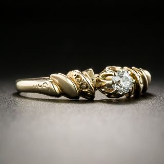 Petite Victorian .17 Carat Diamond Solitaire Engagement Ring