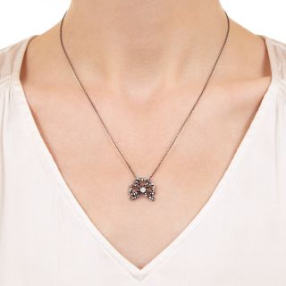 Petite Victorian Diamond Bow Pendant