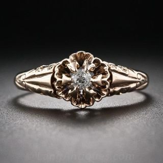 Petite Victorian Diamond Engagement Ring