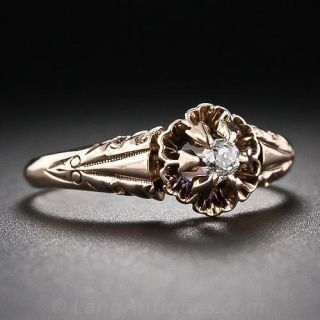 Petite Victorian Diamond Engagement Ring