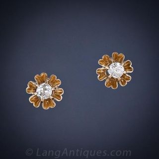 Petite Victorian Diamond Stud Earrings