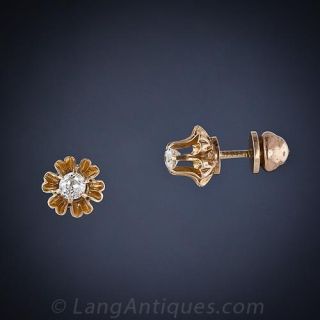 Petite Victorian Diamond Stud Earrings