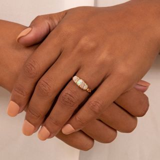 Petite Victorian Opal Three-Stone Ring