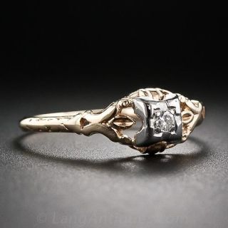 Petite Vintage Diamond Engagement Ring