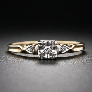 Petite Vintage Diamond Engagement Ring
