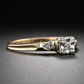 Petite Vintage Diamond Engagement Ring