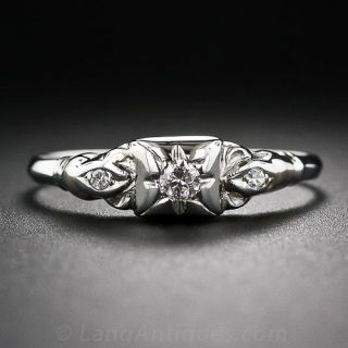 Petite Vintage Diamond Engagement Ring