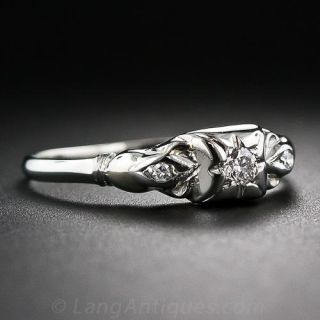 Petite Vintage Diamond Engagement Ring