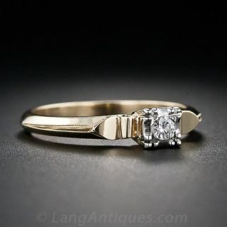 Petite Vintage Diamond Engagement Ring