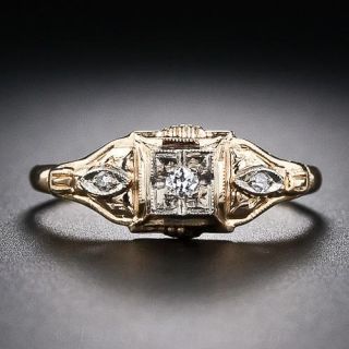 Petite Vintage Diamond Engagement Ring