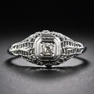 Petite Vintage Diamond Engagement Ring