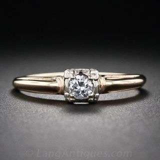 Petite Vintage Diamond Engagement Ring