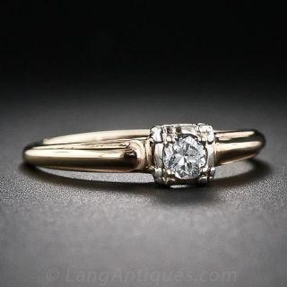 Petite Vintage Diamond Engagement Ring