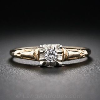 Petite Vintage Diamond Engagement Ring