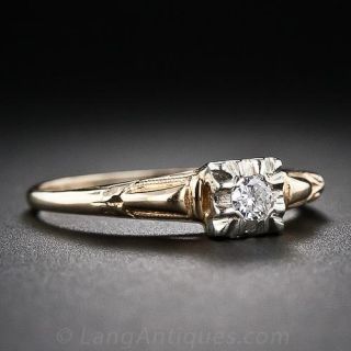 Petite Vintage Diamond Engagement Ring