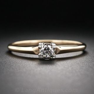 Petite Vintage Diamond Engagement Ring