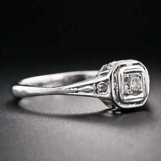 Petite Vintage Diamond Engagement Ring