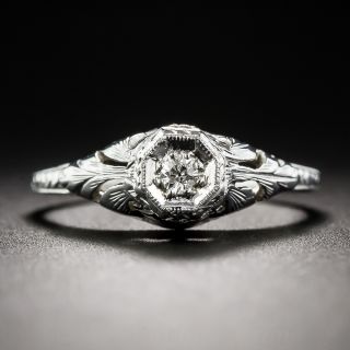 Petite Vintage Diamond Neoclassic Solitaire
